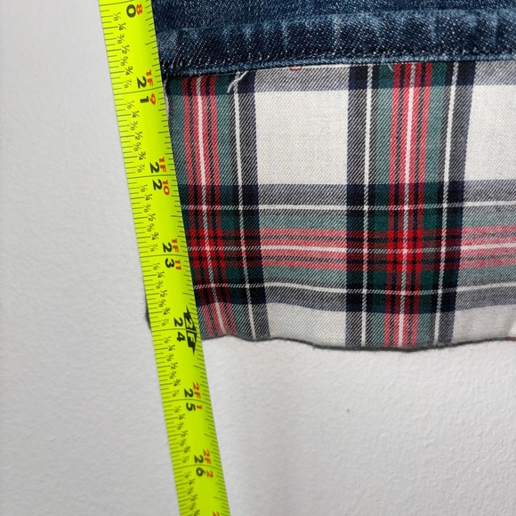 NWT Talbots Straight Leg Jean With Red Plaid Cuff Size 14 Petite - Picture 11 of 11